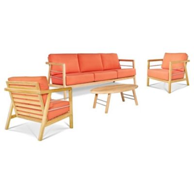 HIT2223552 HiTeak Furniture Aalto 4-Piece Teak Deep Seating O sku HIT2223552