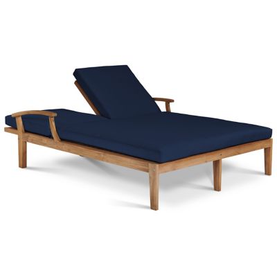 HiTeak Furniture Delano Outdoor Teak Double Reclining Sunlounger with Cushi