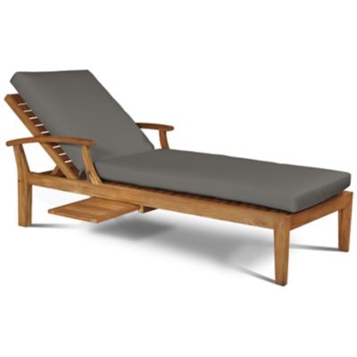 HiTeak Furniture Delano Outdoor Teak Reclining Sunlounger with Cushions - C