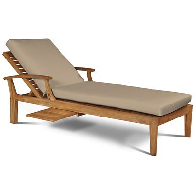 HiTeak Furniture Delano Outdoor Teak Reclining Sunlounger with Cushions - C