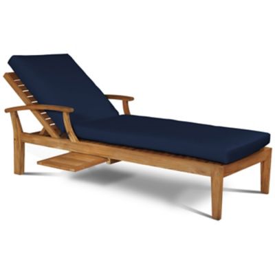 HiTeak Furniture Delano Outdoor Teak Reclining Sunlounger with Cushions - C