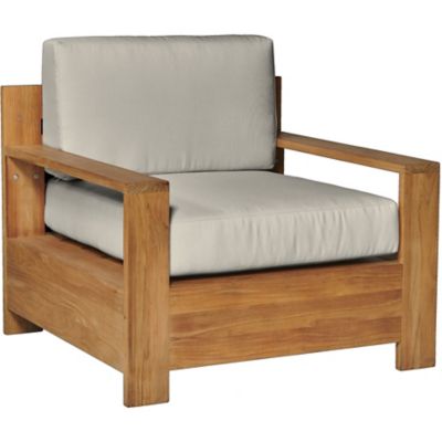 HiTeak Furniture Qube Teak Outdoor Club Chair - Color: Silver - HLAC2595C-C