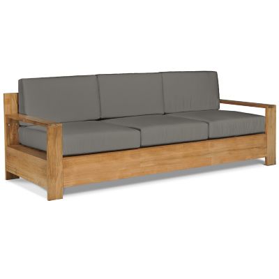 HiTeak Furniture Qube Teak Outdoor Sofa - Color: Grey - HLB2594C-CC