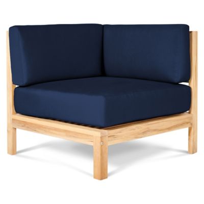 HiTeak Furniture SoHo Teak Outdoor Sectional Corner Sofa - Color: Blue - HL