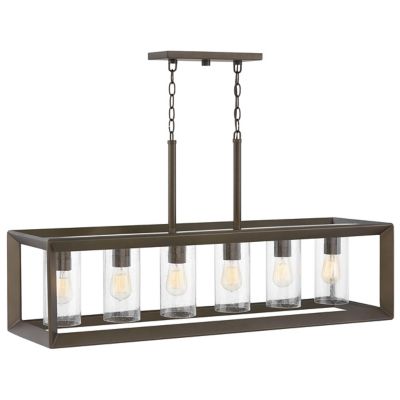 Hinkley Rhodes Outdoor Linear Chandelier - Color: Clear - Size: 6 light - 2
