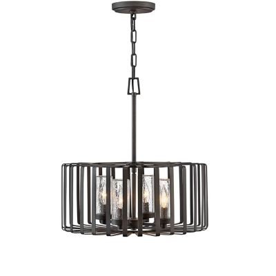 Hinkley Reid Outdoor Drum Pendant Light - Color: Grey - Size: Medium - 2950