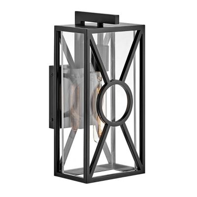 Hinkley Brixton Outdoor Wall Sconce - Color: Black - Size: Small - 18370BK