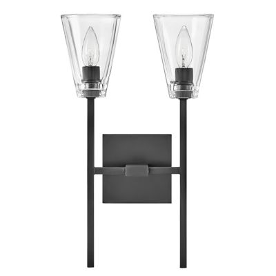 Hinkley Auden Double Wall Sconce - Color: Black - Size: 2 light - 50642BX