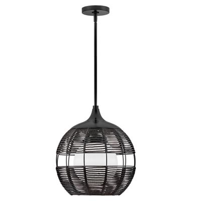 Hinkley Maddox Outdoor Pendant Light - Color: Black - Size: Medium - 19677B