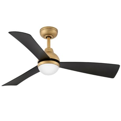 Hinkley Una Indoor/Outdoor LED Ceiling Fan - Color: Brass - Blade Color: Ma