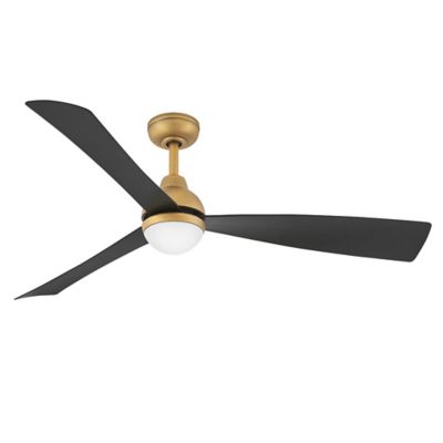 Hinkley Una Indoor/Outdoor LED Ceiling Fan - Color: Brass - Blade Color: Ma