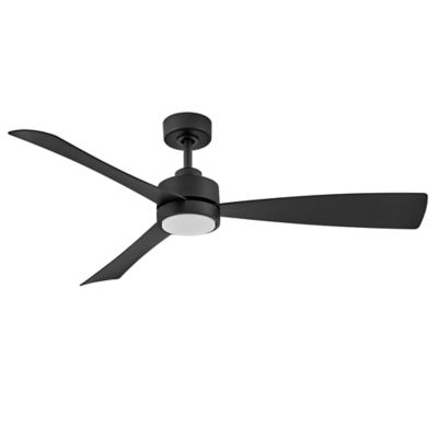 Hinkley Iver Outdoor LED Ceiling Fan - Color: Black - Blade Color: Matte Bl