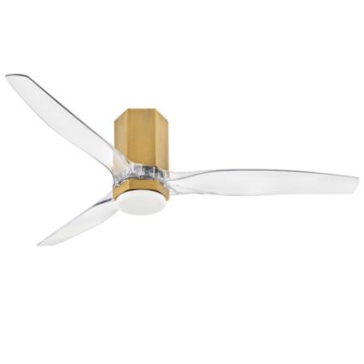 Hinkley Facet Indoor/Outdoor LED Ceiling Fan - Color: Brass - Blade Color: 