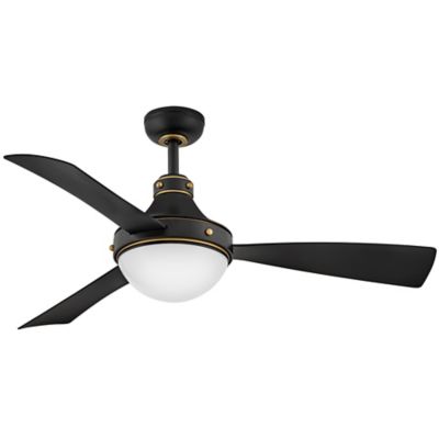 Hinkley Oliver LED Ceiling Fan - Color: Black - Blade Color: Matte Black - 