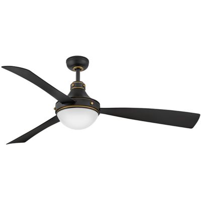 Hinkley Oliver LED Ceiling Fan - Color: Black - Blade Color: Matte Black - 