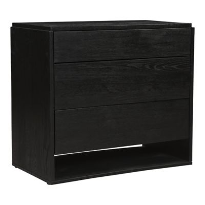 Moes Home Collection Quinton 3 Drawer Nightstand - Color: Black - VE-1101-