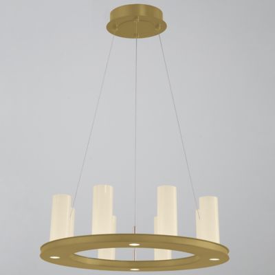 Hammerton Studio Carlyle Corona LED Ring Chandelier in Brass, Size: 8 light