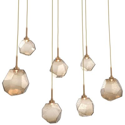 Hammerton Studio Gem Waterfall LED Linear Chandelier - Color: Bronze - Size