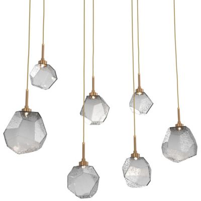 Hammerton Studio Gem Waterfall LED Linear Chandelier - Color: Silver - Size