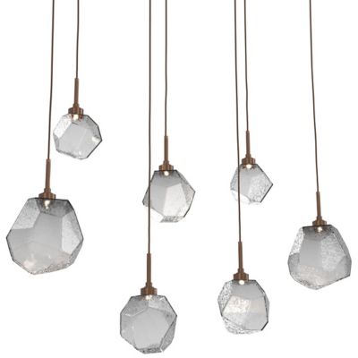 Hammerton Studio Gem Waterfall LED Linear Chandelier - Color: Silver - Size