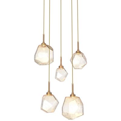 Hammerton Studio Gem Round LED Multi-Light Pendant Light - Color: Glossy - 