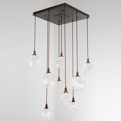 Hammerton Studio Gem Square LED Multi-Light Pendant Light - Color: Clear - 
