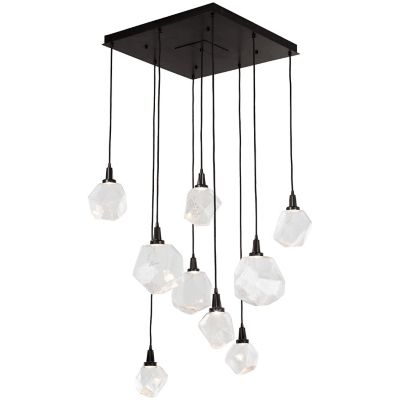 Hammerton Studio Gem Square LED Multi-Light Pendant Light - Color: Clear - 