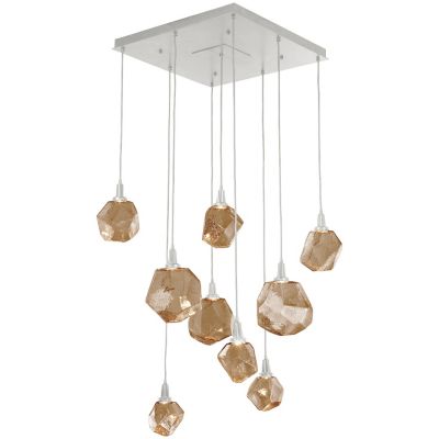Hammerton Studio Gem Square LED Multi-Light Pendant Light - Color: Bronze -