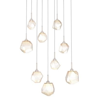 Hammerton Studio Gem Square LED Multi-Light Pendant Light - Color: Amber - 