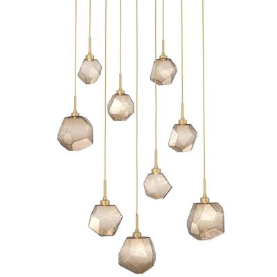 Hammerton Studio Gem Square LED Multi-Light Pendant Light - Color: Bronze -