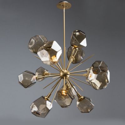 Hammerton Studio Gem Starburst LED Chandelier - Color: Brass - Size: 38 