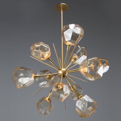 Hammerton Studio Gem Starburst LED Chandelier - Color: Brass - Size: 38 