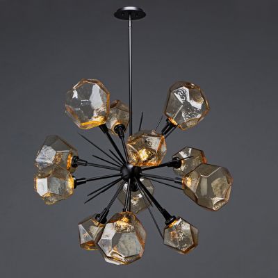 Hammerton Studio Gem Starburst LED Chandelier - Color: Black - Size: 38 