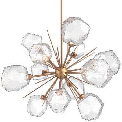 Hammerton Studio Gem Starburst LED Chandelier - Color: Brass - Size: 38 