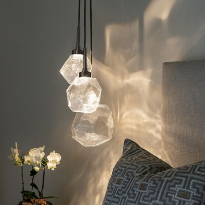 Hammerton Studio Gem Cluster LED Pendant Light - Color: Grey - Size: 6 ligh