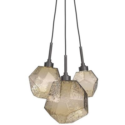 Hammerton Studio Gem Cluster LED Pendant Light - Color: Bronze - Size: 3 li