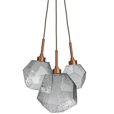 Hammerton Studio Gem Cluster LED Pendant Light - Color: Grey - Size: 3 ligh