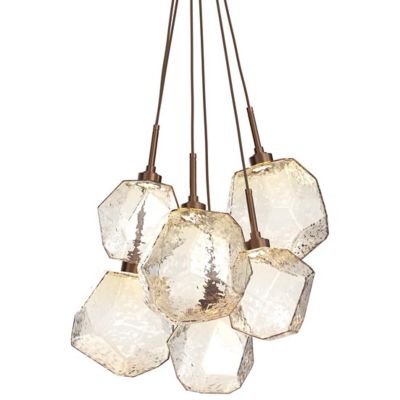 Hammerton Studio Gem Cluster LED Pendant Light - Color: Amber - Size: 6 lig