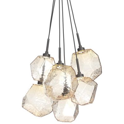 Hammerton Studio Gem Cluster LED Pendant Light - Color: Amber - Size: 6 lig