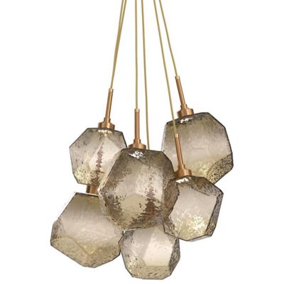 Hammerton Studio Gem Cluster LED Pendant Light - Color: Bronze - Size: 6 li