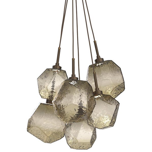 Hammerton Studio Gem Cluster LED Pendant Light - Color: Bronze - Size: 6 li