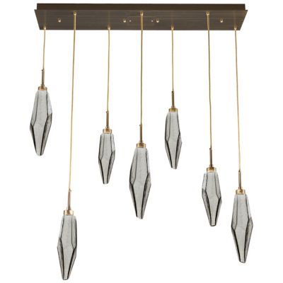 Hammerton Studio Rock Crystal Linear Multi Light Suspension - Color: Grey -