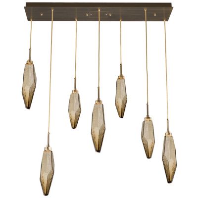 Hammerton Studio Rock Crystal Linear Multi Light Suspension - Color: Brown 