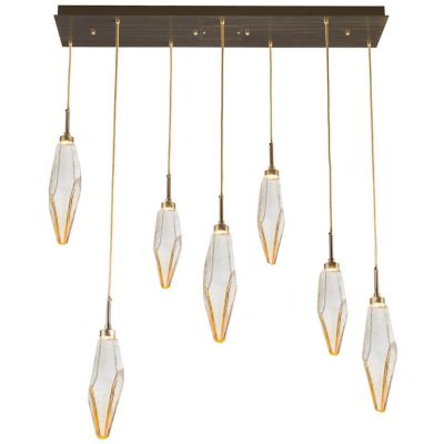 Hammerton Studio Rock Crystal Linear Multi Light Suspension - Color: Amber 