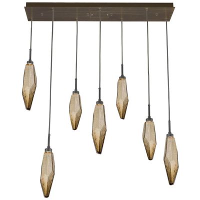 Hammerton Studio Rock Crystal Linear Multi Light Suspension - Color: Brown 