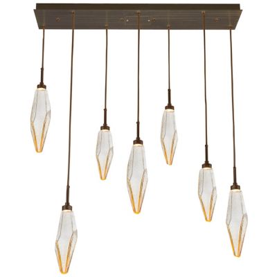 Hammerton Studio Rock Crystal Linear Multi Light Suspension - Color: Amber 