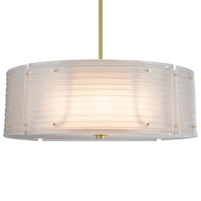 Hammerton Studio Textured Glass Drum Pendant Light - Size: 30 - CHB0044-