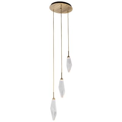 Hammerton Studio Rock Crystal Round Multi Light LED Pendant - Color: Clear 