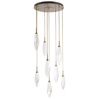 Hammerton Studio Rock Crystal Round Multi Light LED Pendant - Color: Clear 