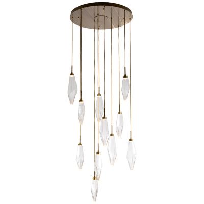 Hammerton Studio Rock Crystal Round Multi Light LED Pendant - Color: Clear 